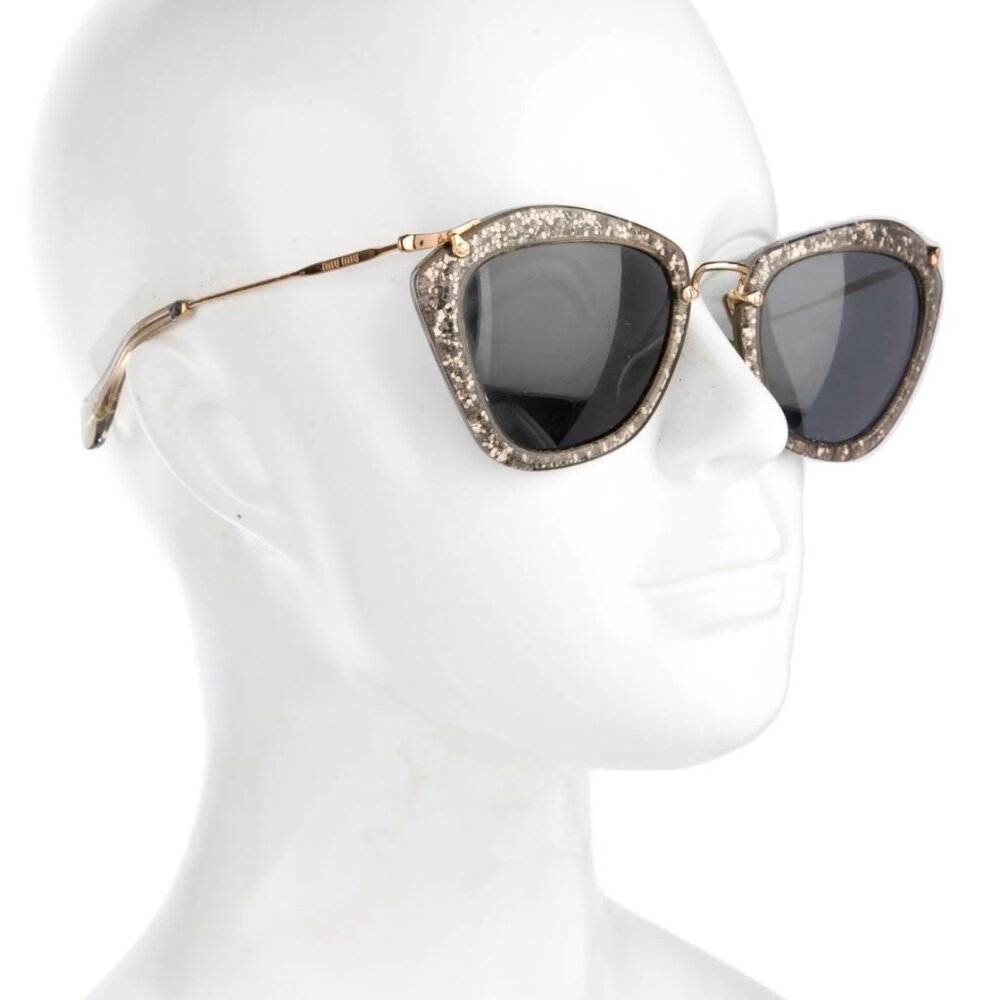 Miu Miu Sunglasses in Smoke Glitter Silver_no longer selling